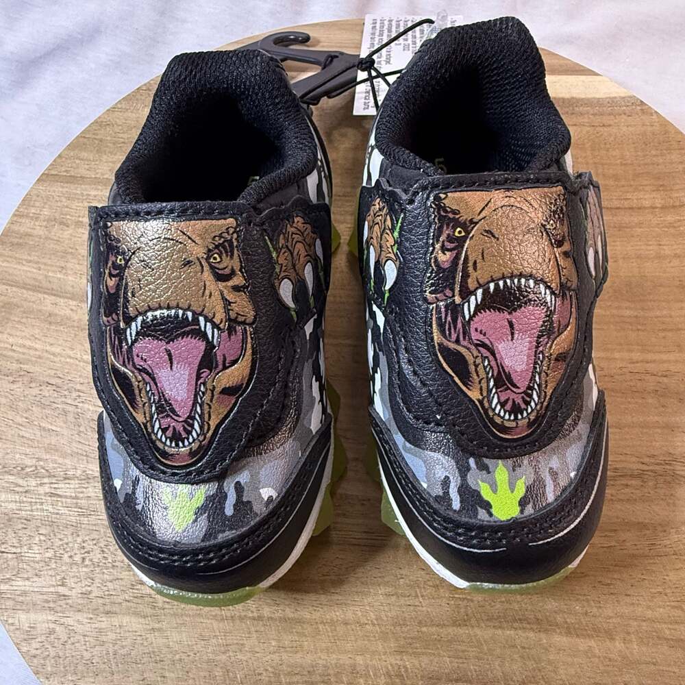 Jurassic World Toddler Boys Light-Up T-Rex Camo Athletic Sneakers